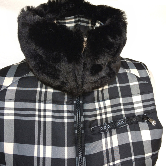 Ralph Lauren NWOT Plaid Faux Fur Vest M - Picture 2 of 8